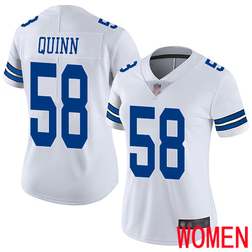 Women Dallas Cowboys Limited White Robert Quinn Road #58 Vapor Untouchable NFL Jersey